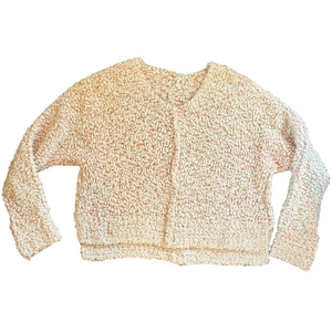 Hippie Rose Chenille white orange Sweater Top EUC